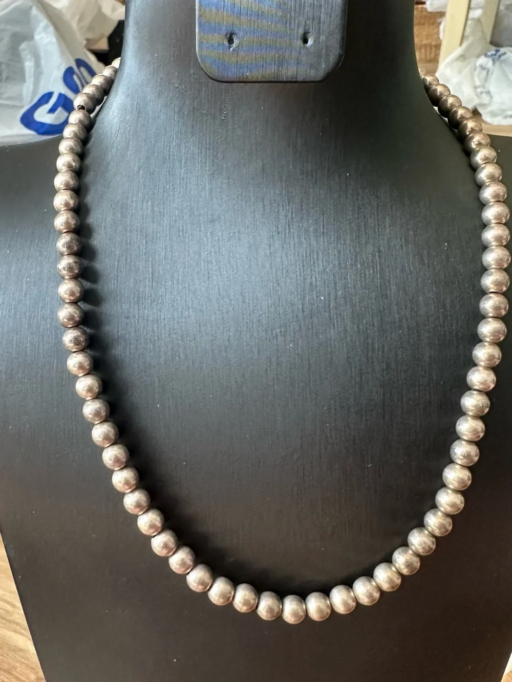 Classic sterling silver Beaded Necklace